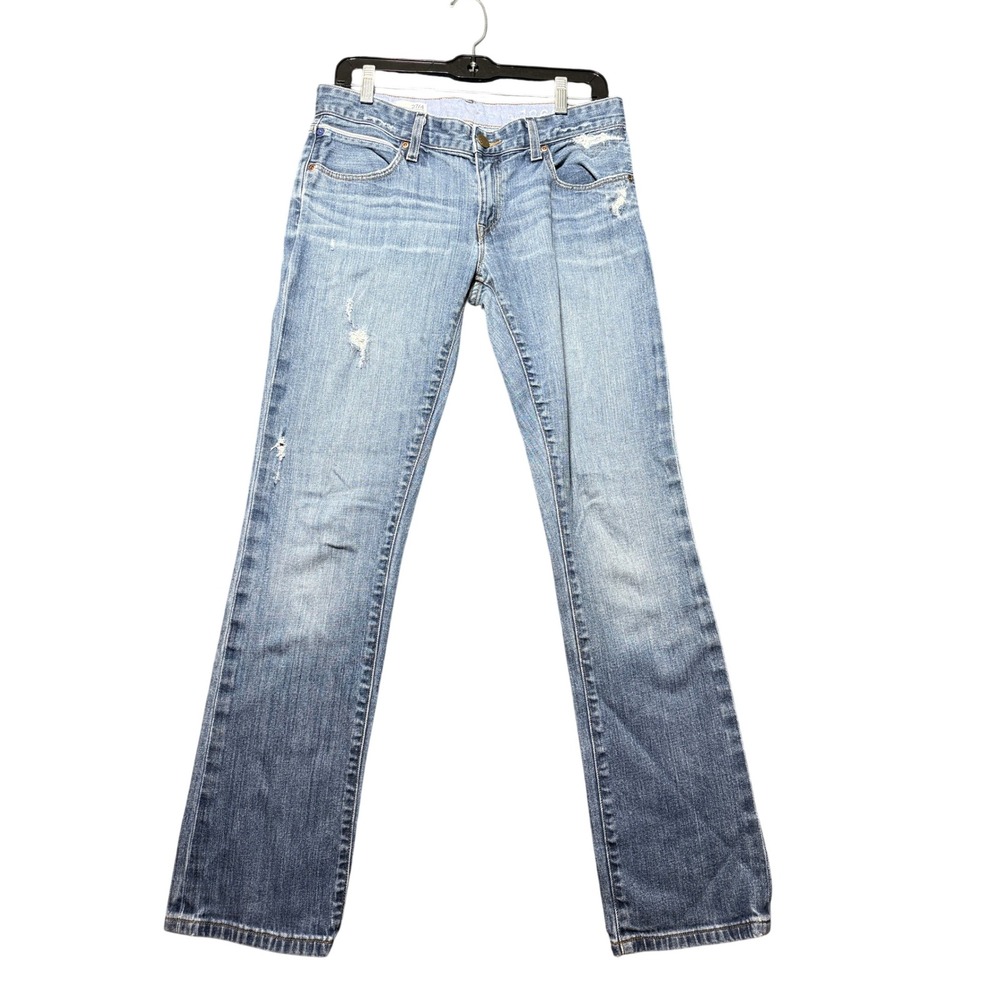 Gap Boyfriend Jeans Women 27/4 Blue Excellent Destructed Low Rise Denim